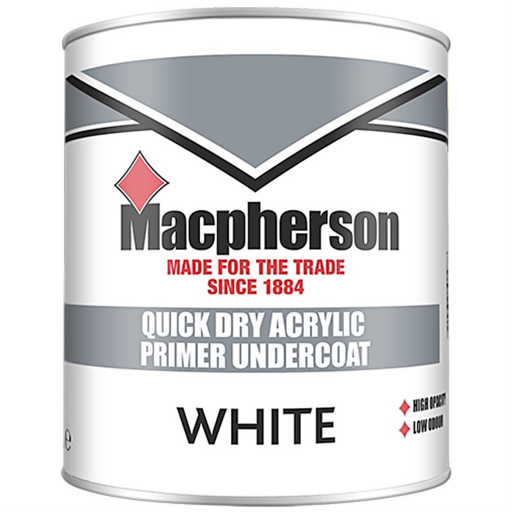 Macpherson Quick Dry Acrylic Primer Undercoat White 1Ltr